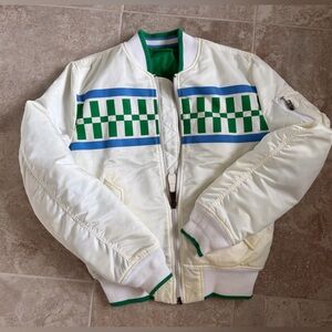 Alpha Industries Jacket Men S White Green Checkered Reversible Opening Ceremony